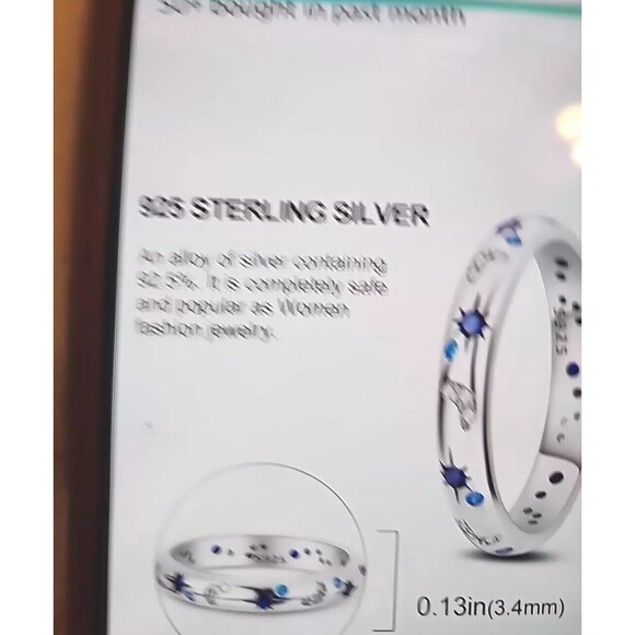 Sterling Silver Ring Women Stackable Eternity Cute For Teen Girls Size 6 Only - Picture 8 of 8